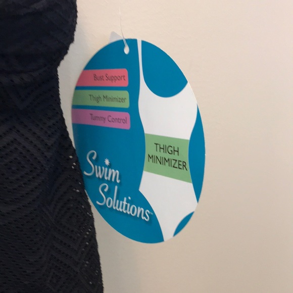 NWT Swim Solutions Black One-Piece Swimsuit - Picture 4 of 12